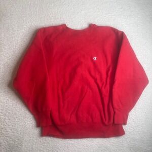 80sChampion Reverse Weave Sweatshirt Mens Large Red Crewneck Made in USA warmup